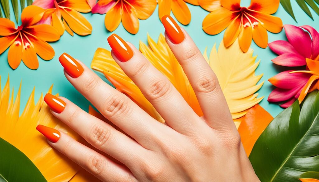 Fiery Orange Nails