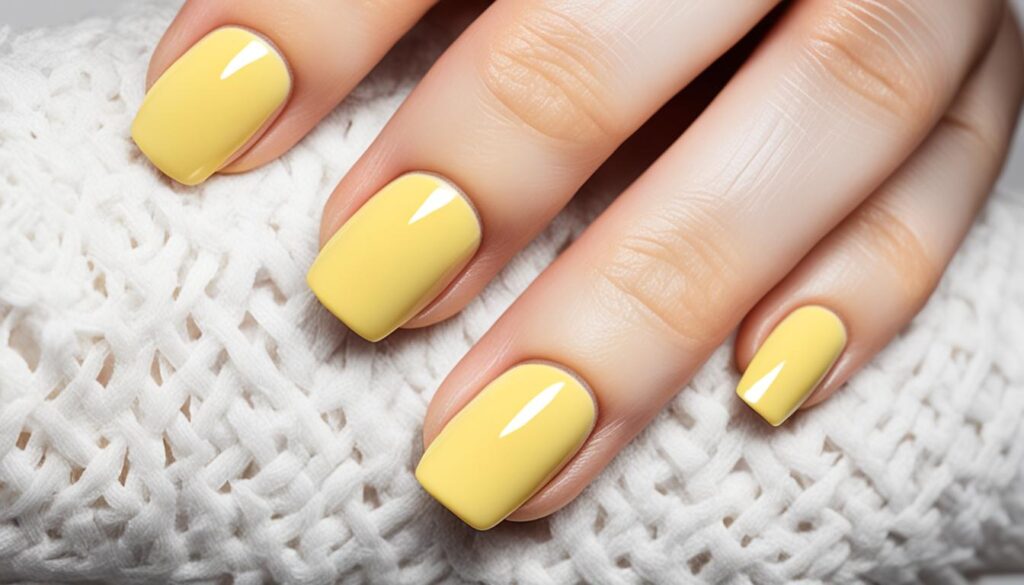 Muted Yellow Wavy Line Nails