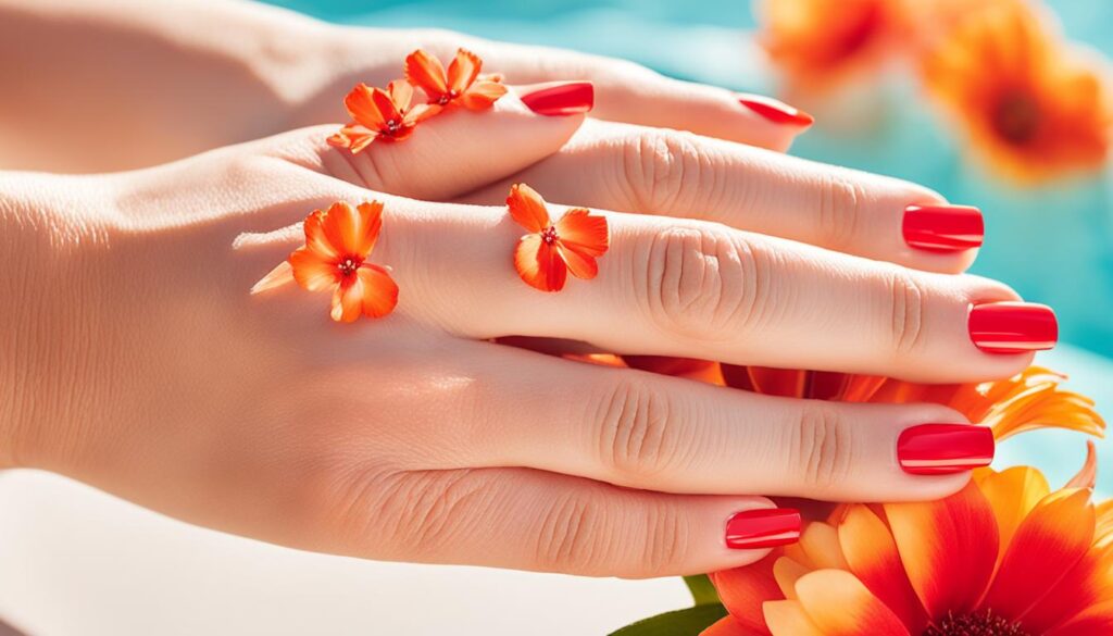 bright red summer nails