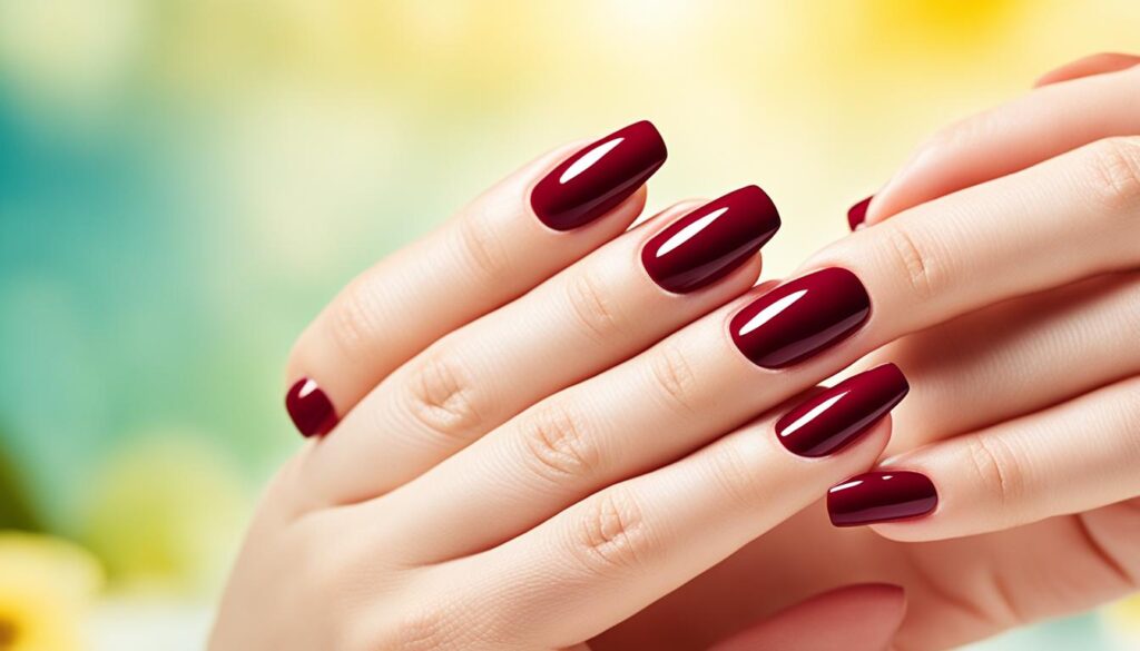 dark cherry red nails design summer