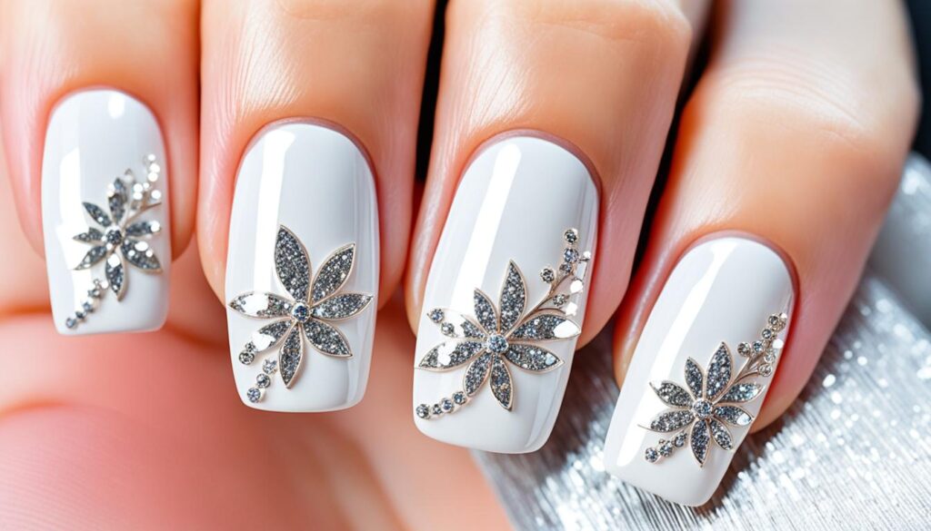 elegant graduation nails white