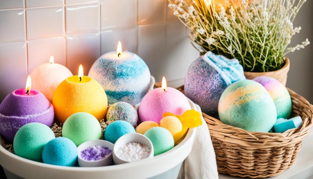 homemade candles and bath products