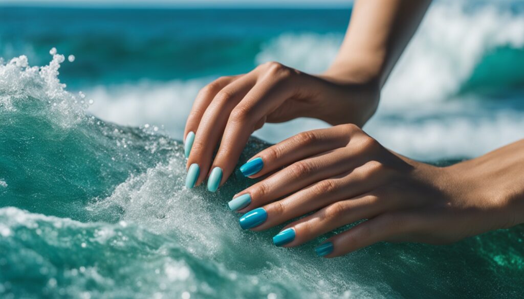 summer nails blue