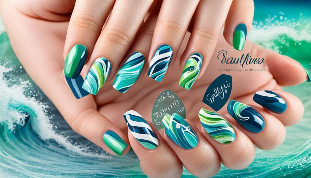 wave nail art